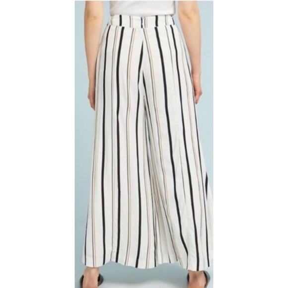 Anthropologie ETT:TWA Plus Manon Striped Flared Wide Leg Pants White Size 14 - Picture 3 of 14